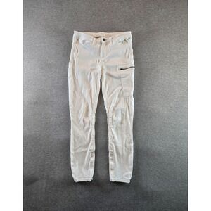 Helmut Lang Pants Womens 28x27 White Moto Zipper Jeans Stretch Denim Made In USA